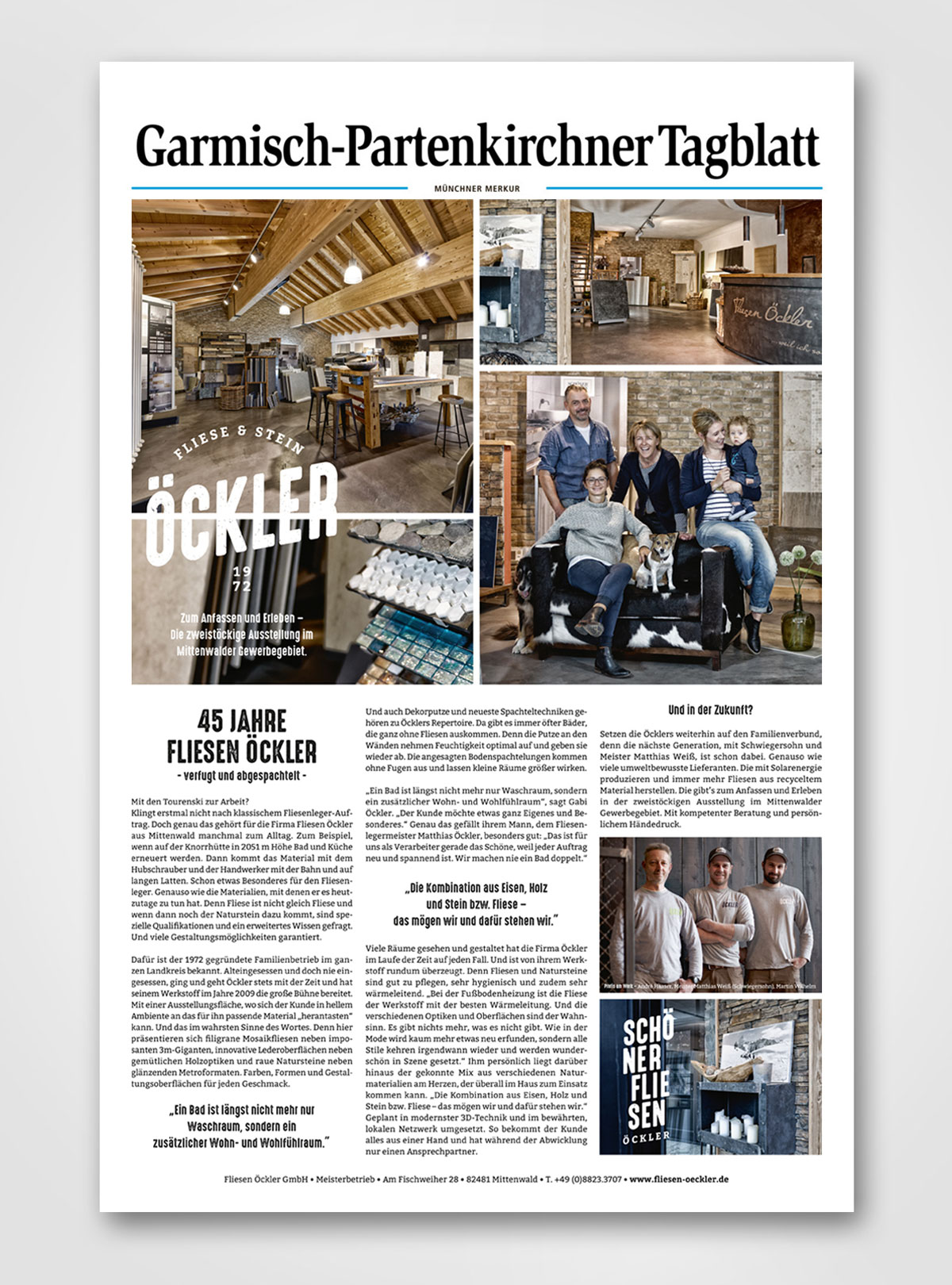 Fliesen Öckler - Jubiläumsanzeige