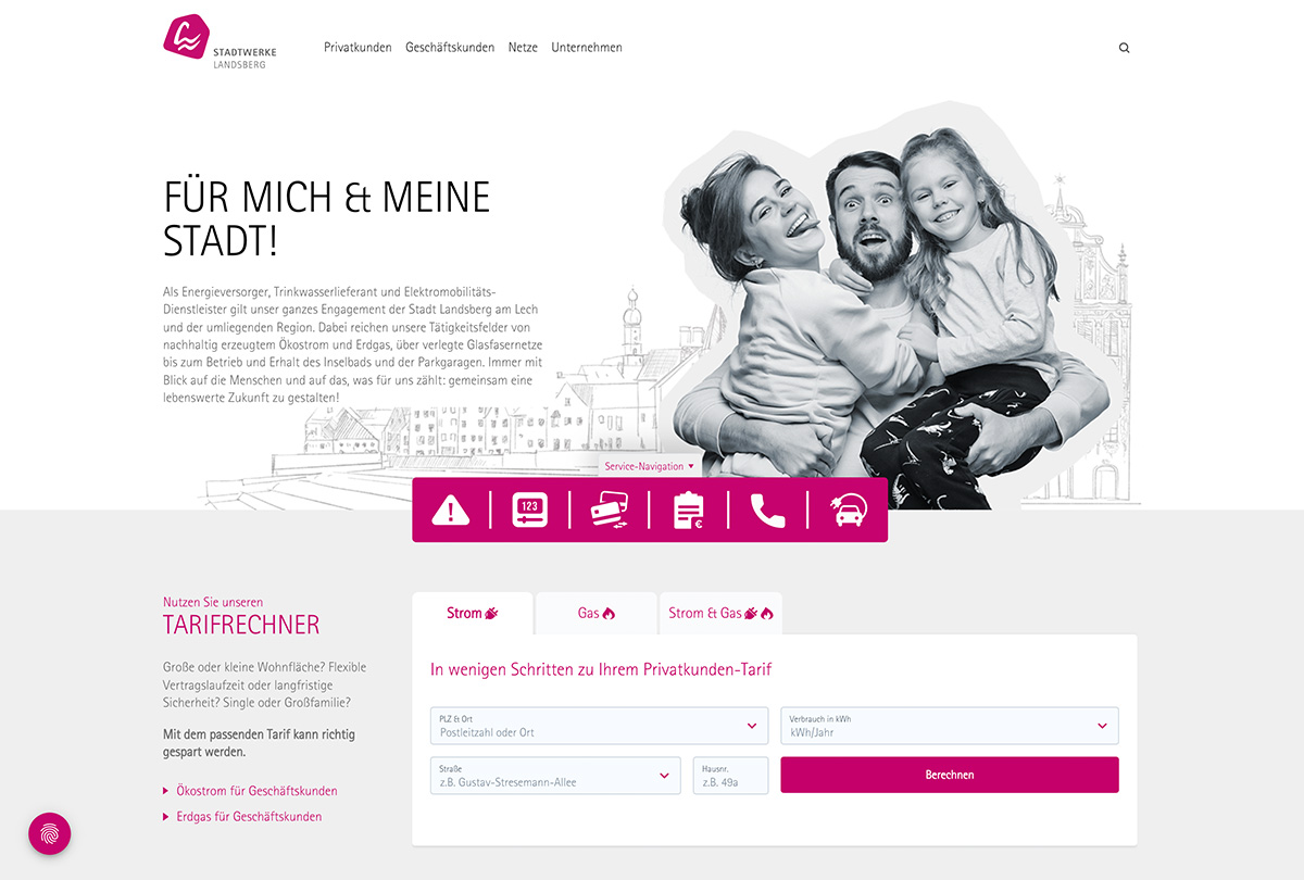 NAGEL Werbeagentur - Aktuelle Projekte - Stadtwerke Landsberg Website