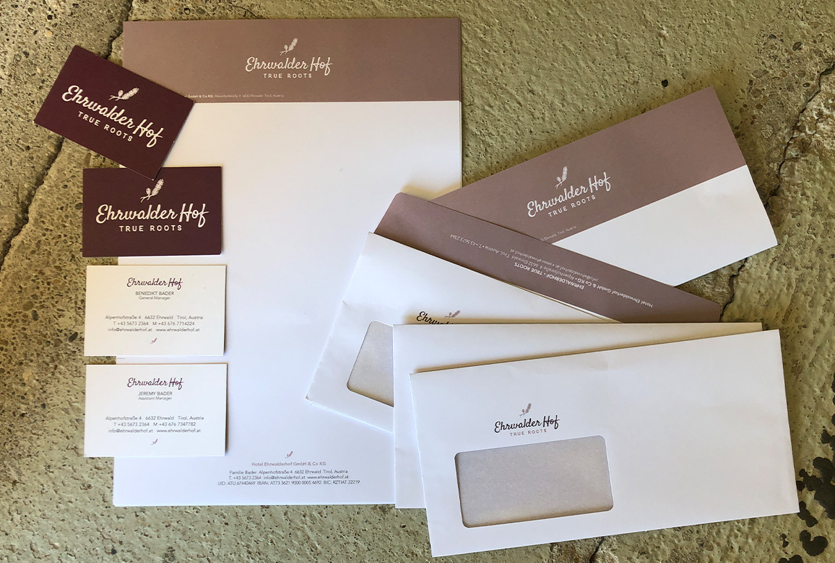 Ehrwalderhof – Geschäftsausstattung